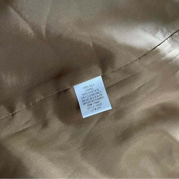 Vintage Brown Raw Silk Sleeveless Blazer Dress Double Breasted Petite 2P - Picture 6 of 6